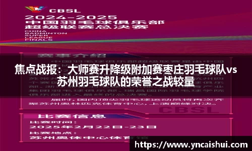 焦点战报：大师赛升降级附加赛枣庄羽毛球队vs苏州羽毛球队的荣誉之战较量